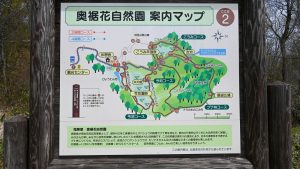【奥裾6】公園内の見取り図で、今日は水芭蕉中心の散策コースを歩きます。